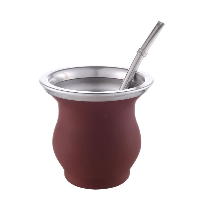 Stainless Steel (18/8Pro) Wide mouth Yerba Mate Cup 8oz 10oz 12oz Wide Up to 250ml White