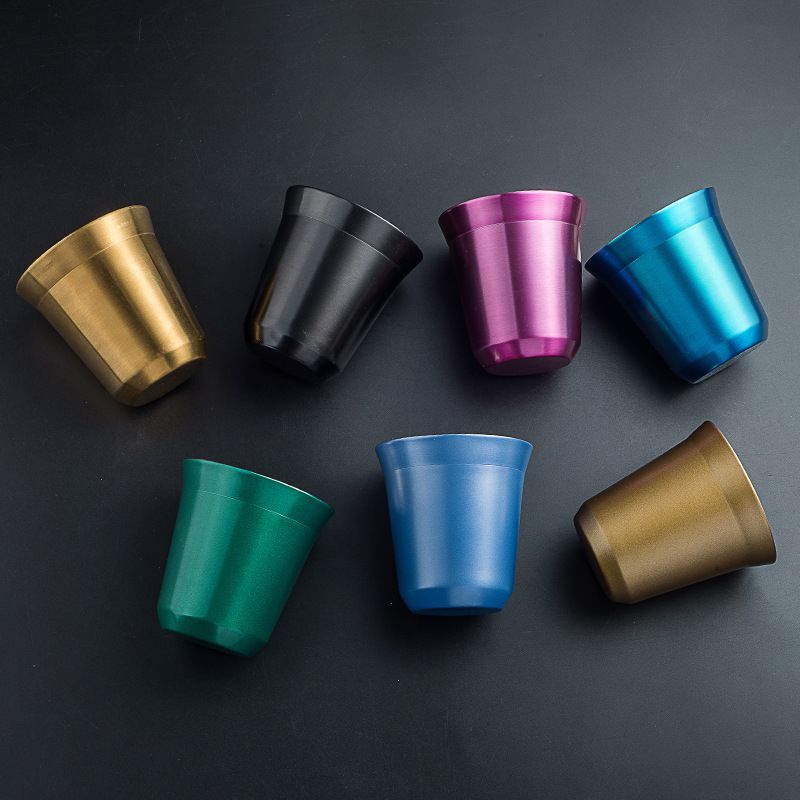 Stainless Steel (18/8Pro) Double Wall Stainless Steel wine tumbler Wide Up to 250ml Steel