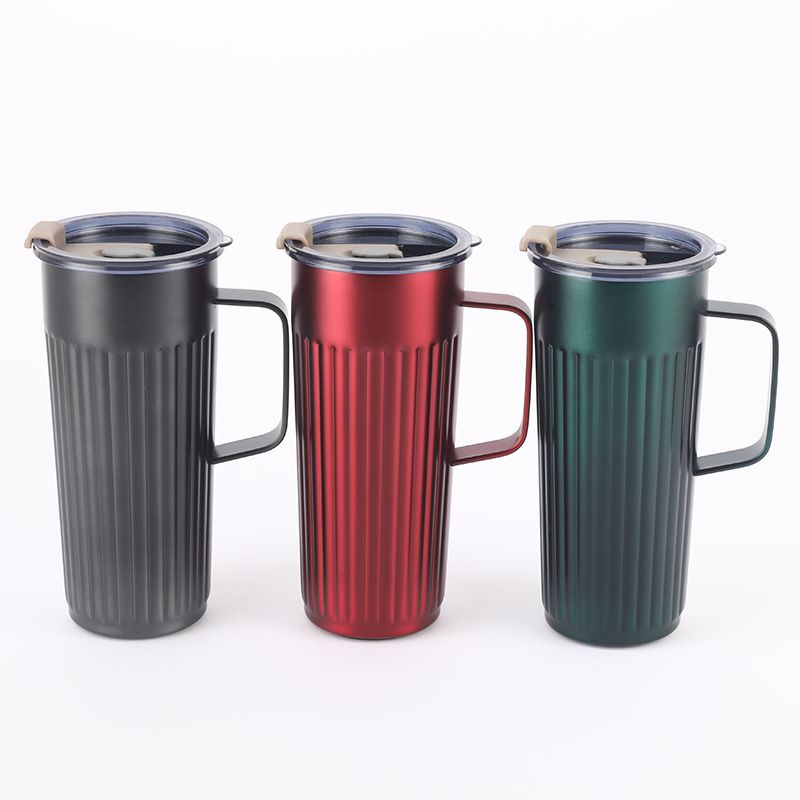 Edelstahl (18/8pro) Neuankömmling Edelstahl Kaffeetasse mit Griff breit 500 ml ~ 1000 ml Regen