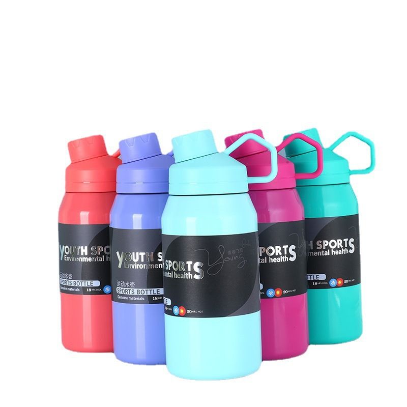 Edelstahl (18/8pro) 2024 Neuankömmlinge Wasserflasche breit 1000 ml ~ 2000 ml Karnation