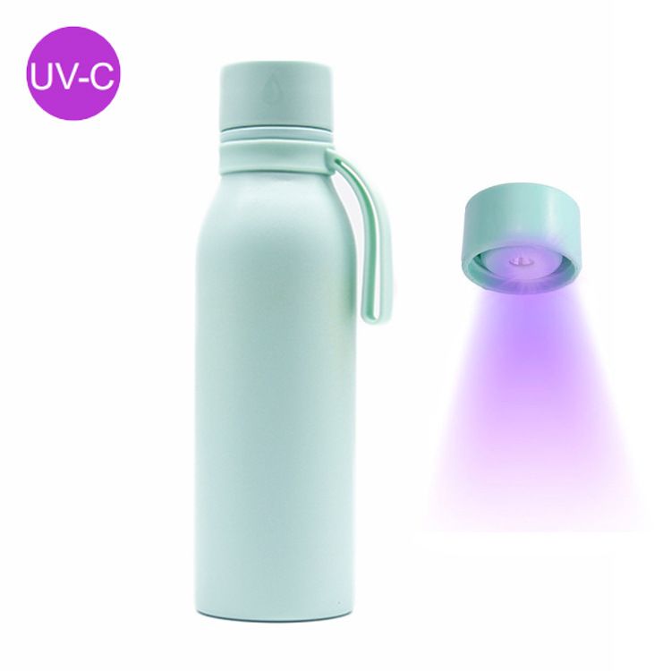 Stainless Steel (18/8Pro) Self Cleaning and Insulated Stainless Steel Water Bottle with UV Water Purifier Medium 500ml ~ 1000ml Clementine