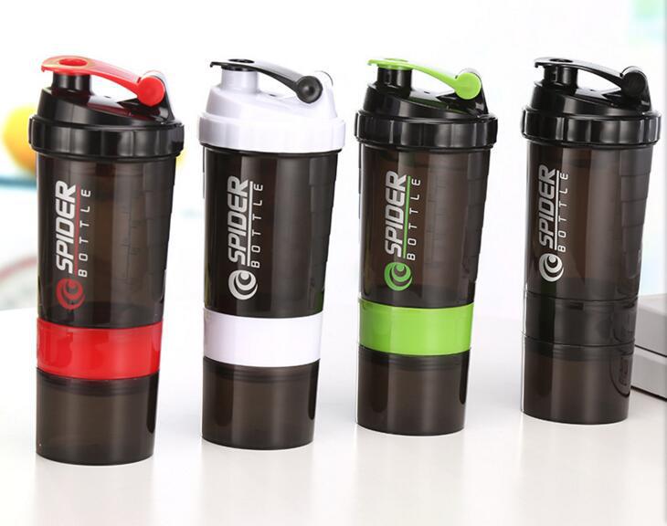 Bulk Kaufen Sie anpassbare tragbare dauerhafte BPA -freie Plastik -Breite Mund -Spout -Abdeckung Shaker Sport Wasserflasche Fitness/Fitnessstudio/Sport 250 ml ~ 500 ml Stein