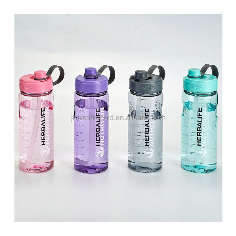  plastic water sport bottle with straw lid & filter