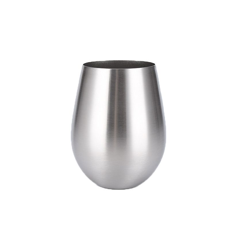 Edelstahl (18/8pro) Einmauer Edelstahl Wein Becher breit 250 ml ~ 500 ml Schwarz