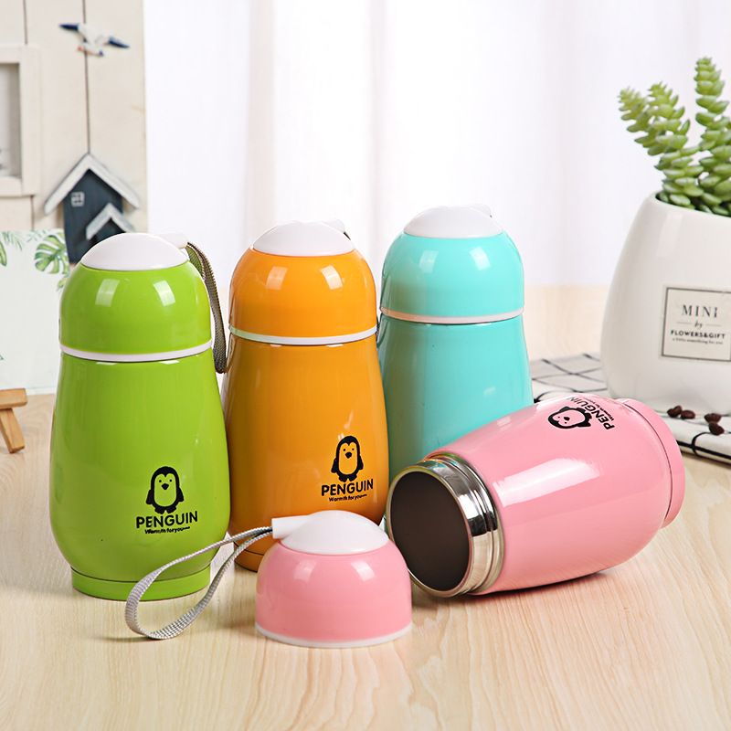 Edelstahl (18/8pro) Gürbisse geformte Mädchen Kinder Isolierung Wasserflasche mittelgroß bis 250 ml Olive
