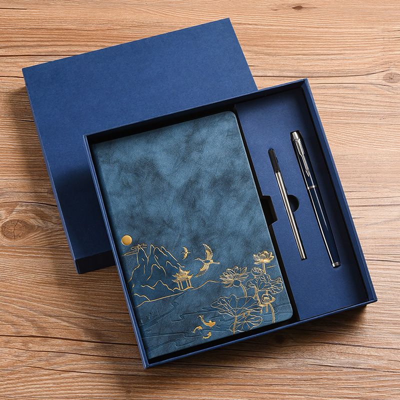 Leder Großhandel kundenspezifische personalisierte Comperate Office Geschenkbox Sets Notebook rot
