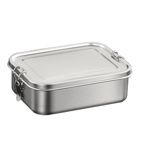 Klassische Lunch-/Bento-Box aus Edelstahl 304, auslaufsicher, mit herausnehmbarer Trennwand, 1000 ml ~ 2000 ml, Stahl