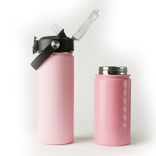 Edelstahl (18/8pro) Kinderwasserflasche mit Strohausstrich breitem Mund Deckel 20 Unzen breit 500 ml ~ 1000 ml Laguna