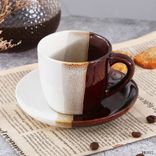 customizable thick ceramics coffee/milk/tea cup saucer set Up to 250ml Black