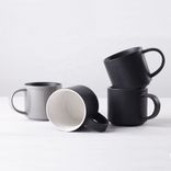 Custom Wholesale Billig Easy Clean Ceramics Wide Mund Kaffee/Saft/Teebecher mit Griff von bis zu 250 ml Weiß