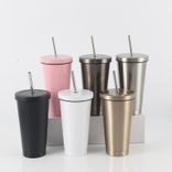 Stainless Steel (18/8Pro) stainless steel travel mug with straw Wide 500ml ~ 1000ml Steel