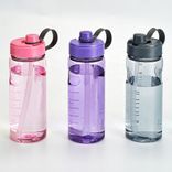  plastic water sport bottle with straw lid & filter