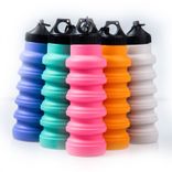 Collapsible Silicone Water Sports Bottle with handle
