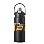Edelstahl (18/8pro) 2024 Neue Sportwasserflasche Thermosflasche breit 1000 ml ~ 2000 ml Schwarz