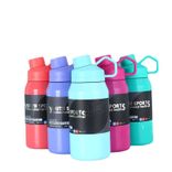 Edelstahl (18/8pro) 2024 Neuankömmlinge Wasserflasche breit 1000 ml ~ 2000 ml Karnation