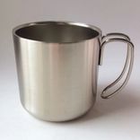 Stainless Steel (18/8Pro) Stainless steel double wall beer cup with handle Wide 250ml ~500ml Rain