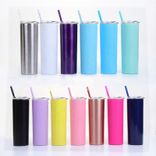 Stainless Steel (18/8Pro) 20oz Straight sublimation tutmbler with straw Wide 500ml ~ 1000ml White