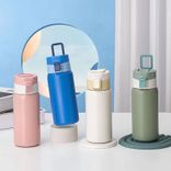 Edelstahl (18/8pro) Ein Touch Spout Deckeldeckel Wasserflasche 500 ml ~ 1000 ml Olive