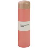 Stainless Steel (18/8Pro) Pocket straight water bottle with bamboo lids Wide 250ml ~500ml Black