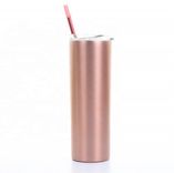 Stainless Steel (18/8Pro) 20oz Straight sublimation tutmbler with straw Wide 500ml ~ 1000ml White