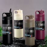Edelstahl (18/8pro) Personalisierte Wasserflasche mit Stroh 18 Unzen breit 250 ml ~ 500 ml Olive