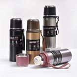 Edelstahl (18/8pro) Kaffeefahrt Becher Vakuum Isoliert Wärmewasserflasche breit 250 ml ~ 500 ml Weiß