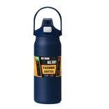 Edelstahl (18/8pro) 2024 Neue Sportwasserflasche Thermosflasche breit 1000 ml ~ 2000 ml Schwarz