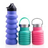 Collapsible Silicone Water Sports Bottle with handle