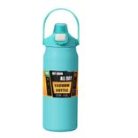 Edelstahl (18/8pro) 2024 Neue Sportwasserflasche Thermosflasche breit 1000 ml ~ 2000 ml Schwarz