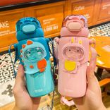 Stainless Steel (18/8Pro) Dual use Cartoon Student kids water bottle Wide 250ml ~500ml Olive