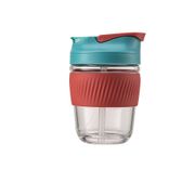 Glass water bottle with straw