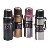 Edelstahl (18/8pro) Kaffeefahrt Becher Vakuum Isoliert Wärmewasserflasche breit 250 ml ~ 500 ml Weiß