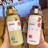 Stainless Steel (18/8Pro) 316 steel autospout straw cup sports kettle portable rope strap cup Wide 250ml ~500ml Olive