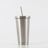 Stainless Steel (18/8Pro) stainless steel travel mug with straw Wide 500ml ~ 1000ml Steel