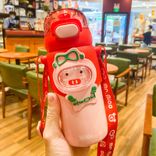 Stainless Steel (18/8Pro) Dual use Cartoon Student kids water bottle Wide 250ml ~500ml Olive
