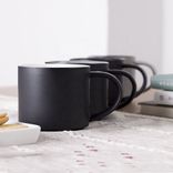 Custom Wholesale Billig Easy Clean Ceramics Wide Mund Kaffee/Saft/Teebecher mit Griff von bis zu 250 ml Weiß
