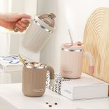 Edelstahl (18/8pro) Doppelschicht -Isolierung undichtes Kaffeetasse breit 250 ml ~ 500 ml Stein