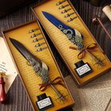 Metal Wholesale Custom Retro Feather Festival Corperate Gift Pen Carnation