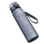 wholesale portable eco-friendly plastic narrow mouth pop up lid strap water bottle 500ml ~ 1000ml Black