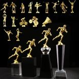 Competition tournament football basketball volleyball badminton trophy White