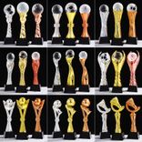 Competition tournament football basketball volleyball badminton trophy White