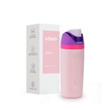 Wholesale double wall 304 stainless steel insualted water bottle with strip for sport,fitness 500ml ~ 1000ml White
