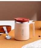 Edelstahl (18/8pro) neueste Büro -Kaffeetasse mit Stroh und faltbarem Löffel breit 500 ml ~ 1000 ml Regen