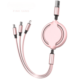 Kundenspezifische personalisierte Corperate -Geschenk 3 in 1 120W einverkaufbare und tragbare Super -Fast -Lade -Kabel -Karnation