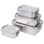 Klassische Lunch-/Bento-Box aus Edelstahl 304, auslaufsicher, mit herausnehmbarer Trennwand, 1000 ml ~ 2000 ml, Stahl